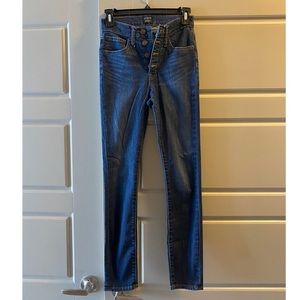 J Crew High Rise Skinny Button Up Denim Jeans Size 24